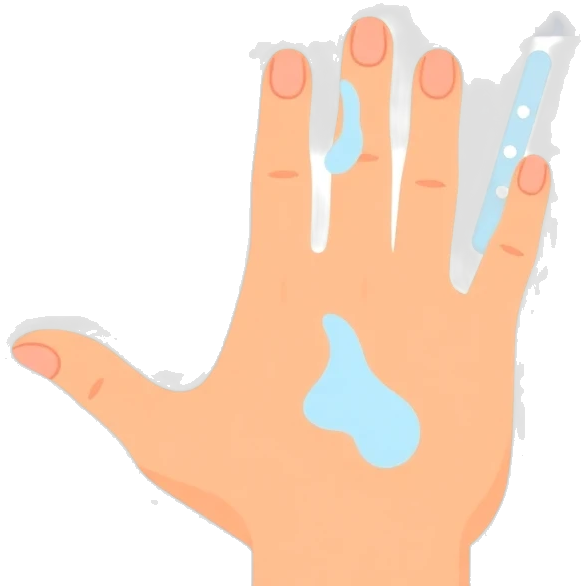 Ilustração de cuidados com queimaduras